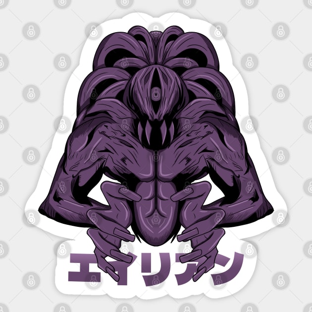 ANIME ALIEN SUPERVILLAIN Sticker by nefuku